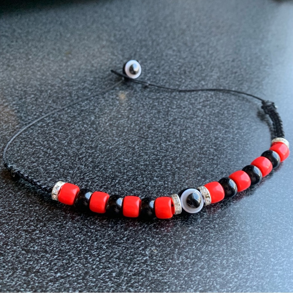 Handmade Black evil eye Beaded Choker